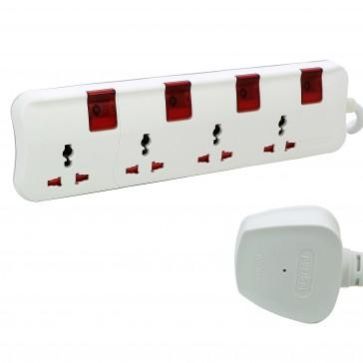 Legrand Universal 4 Switch Socket Extension With 5Mtr Cord 698574