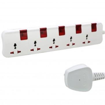 Legrand Universal 5 Switch Socket Extension With 3Mtr Cord 698545