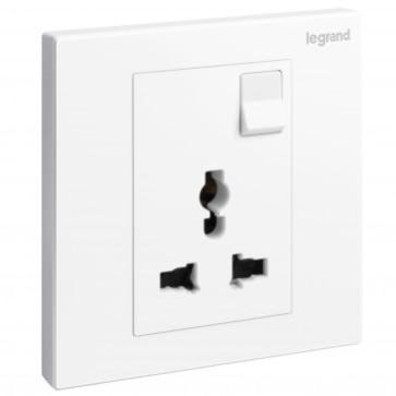 Legrand Universal Switch Socket 1Gang Galion White 282434
