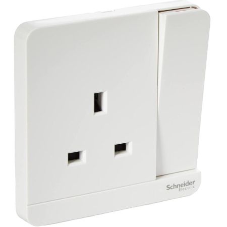 Schneider Avataron 13AX250V 1 Gang Switched Socket With LED - E8315N_WE