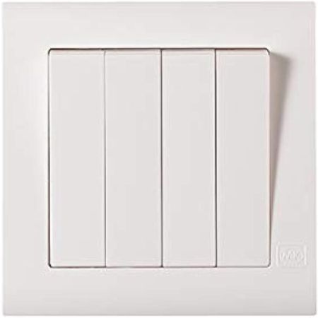 Mk Switch Wide Rocker-4G-1 Way-MV4784W1WHI