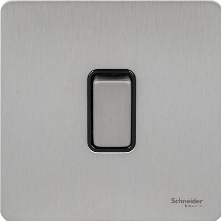 Schneider Ultimate Brushed Stainless Steel 16AX 1G 2W Switch - GU1412BSS