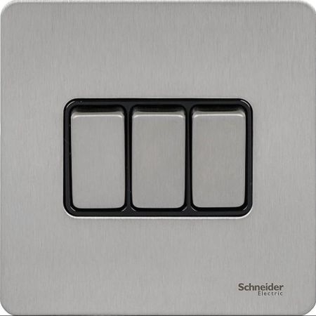 Schneider Ultimate Brushed Stainless Steel 16AX 3G 2W Switch - GU1432BSS