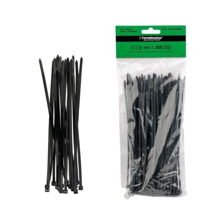 Terminator Cable Ties Black 100PCS TCT 4.8X250 BW