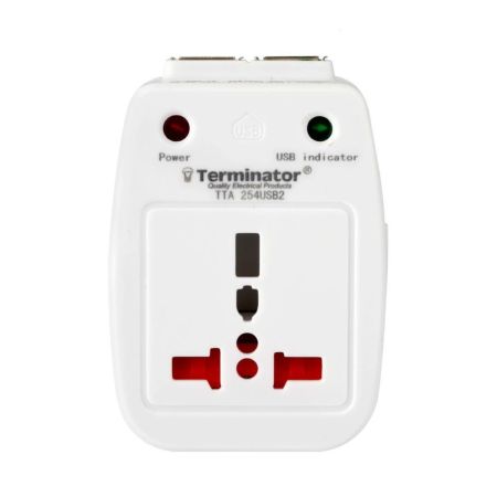 Terminator Travel Adapter 13A With2 USB TTA 254-USB2