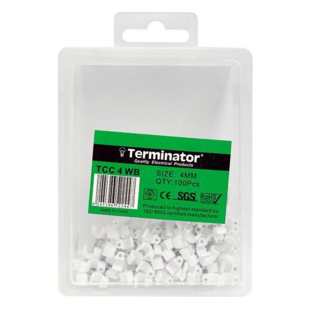 Terminator Elec Cable Clip 4mm 100Pcs/Box TCC 4WB