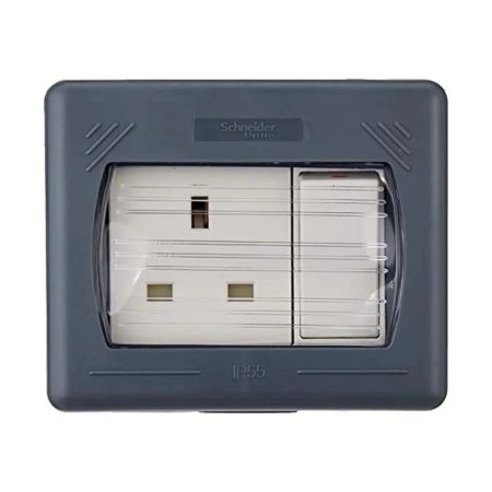 Schneider Exclusive Weatherproof 13AX Single Switched Socket - GWP3010