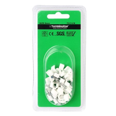 Terminator Cable Clips 30Pcs 6Mm TCC 6 W
