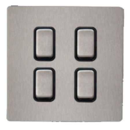 RR Switch SS Brushed- 4 Gang-2 Way-10Amp-VN6699M-B-BSS