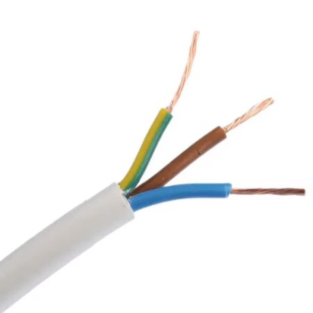 RR 6mm X 3Core Flexible Cable 100 Yard - White