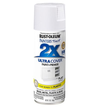 Rust-Oleum Spray Paint Painters Touch 2X Gloss Flat White 12oz 249126