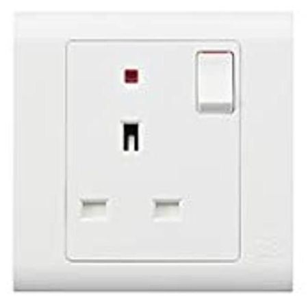 Mk 13A 1Gang Sp Switch Socket With Neon Mv2657Whi