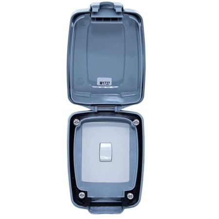 Mk Weather Proof Switch Socket-Grey-86401