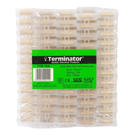 Terminator Brass Wire Terminal Connectors 10Mm TTB 10A