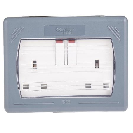 Schneider Exclusive Weatherproof 13AX Double Switched Socket - GWP3020