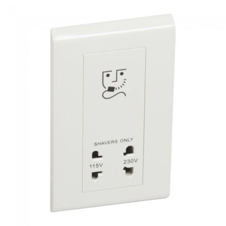 Legrand Vertical Shaver Socket 240/115V Belanko White 617618