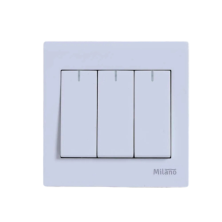 Milano 16A 3Gang 1Way Switch MPW-210800100014