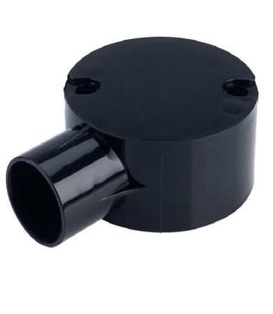 PVC Electrical Conduit Junction Box 25mm 1 Way Black