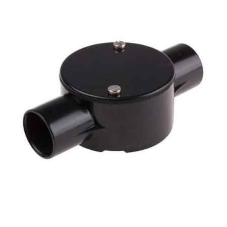 PVC Electrical Conduit Junction Box 20mm 2 Way Black