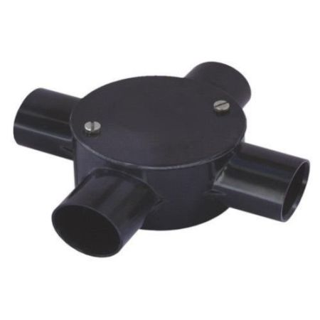 PVC Electrical Conduit Junction Box 20mm 4 Way Black