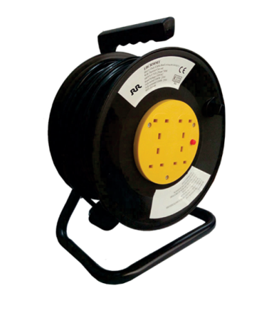 RR 3 Gang Universal Extension Cable Reel 50Mtrs with BS Plug with fuse EBCR50MT-UN