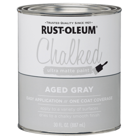 Rust-Oleum Chalked Paint Aged Gray Matte Finish 1Quart 285143