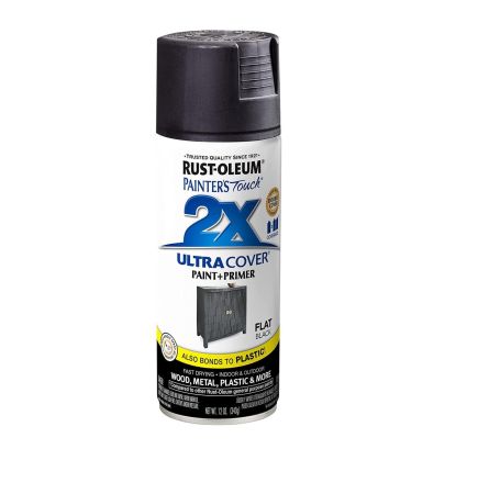 Rust-Oleum Spray Paint Painters Touch 2X Flat Black 12oz 249127