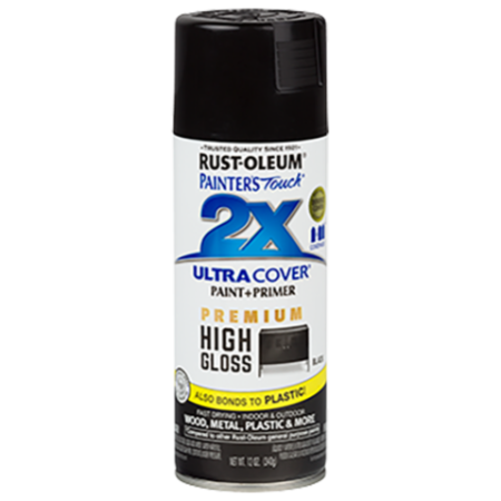 Rust-Oleum Spray Paint Painters Touch 2X High Gloss Black 12oz 331172