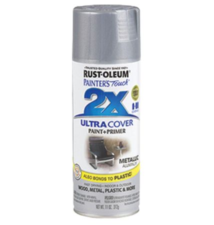 Rust-Oleum Spray Paint Painters Touch 2X Satin Aluminum 12oz 249128
