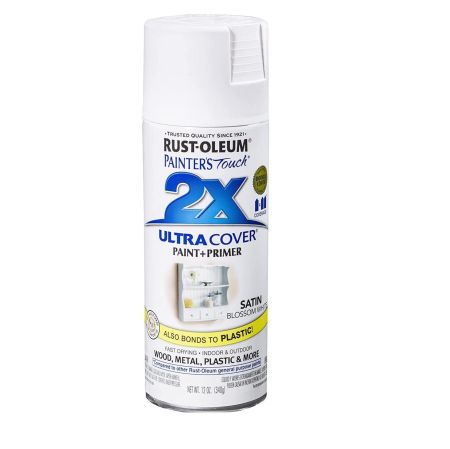 Rust-Oleum Spray Paint Painters Touch 2X Satin Blossom White 12oz 249843
