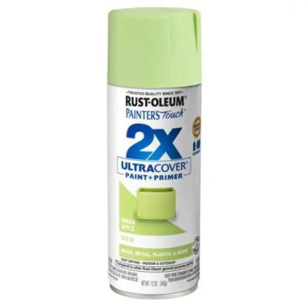 Rust-Oleum Spray Paint Painters Touch 2X Satin Green Apple 12oz 249077