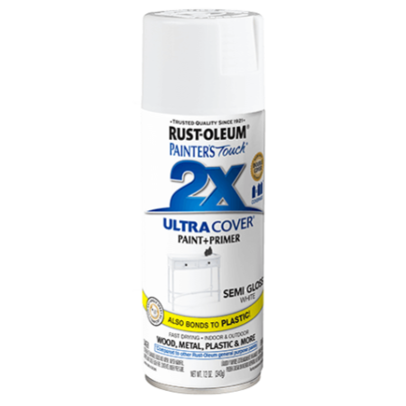 Rust-Oleum Spray Paint Painters Touch 2X Semi Gloss White 12oz 249060