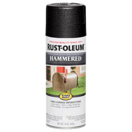 Rust-Oleum Spray Paint Stops Rust Hammered Finish Black 12oz 7215830