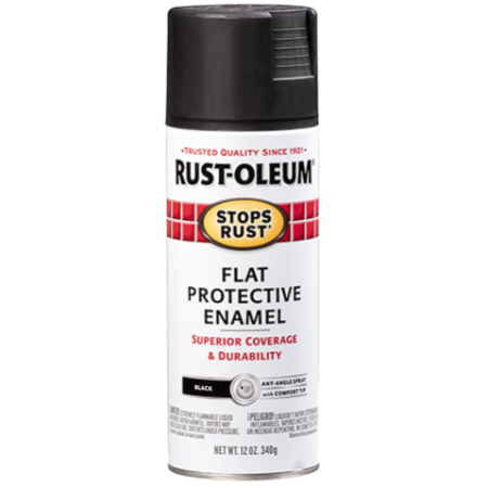 Rust-Oleum Spray Paint Stops Rust Protective Enamel Flat Black 12oz 7776830