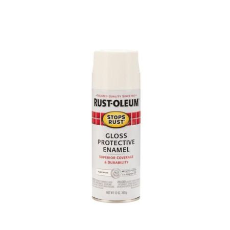 Rust-Oleum Spray Paint Stops Rust Protective Enamel Gloss Pure White 12oz 250702