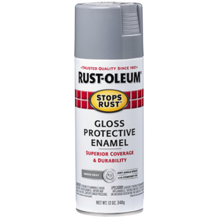 Rust-Oleum Spray Paint Stops Rust Protective Enamel Gloss Smoke Gray 12oz 7786830