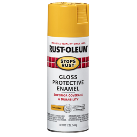 Rust-Oleum Spray Paint Stops Rust Protective Enamel Gloss Yellow 12oz 7747830