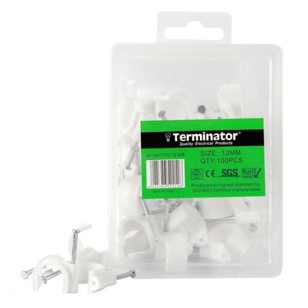 Terminator Cable Clips 100Pcs 12mm TCC 12WB