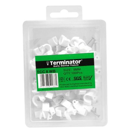 Terminator Cable Clips 100Pcs 8Mm TCC 8 WB