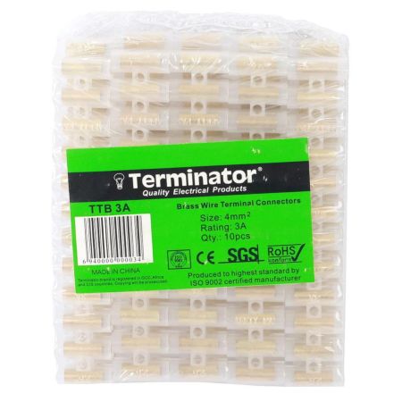 Terminator Elec PVC Connectors 6mm 6Amps 10Strips TTB 6A