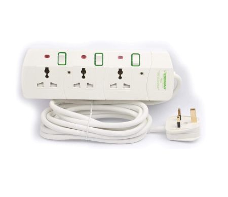 Terminator 3 Way Universal Power Extension Socket 13A 3Mtr TPB3G