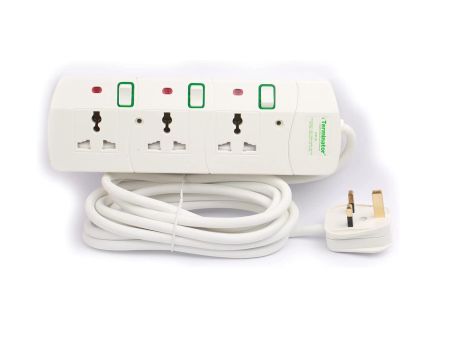 Terminator 3 Way Universal Power Extension Socket 13A 5Mtr TPB3G-5M