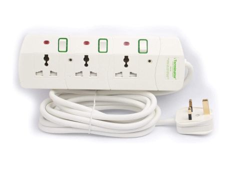 Terminator 3 Way Universal Power Extension Socket 3Mtr - TPB13A-3M